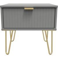 Ready Assembled 2 U Bexley 1 Drawer Bedside (Ready Assembled) in Dark Grey | Size: Small