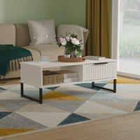 Ready Assembled 2 U Menai 1 Drawer Coffee Table (Ready Assembled) in Taupe | Size: Medium