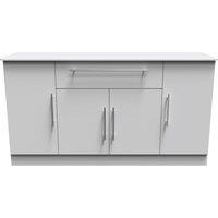 Ready Assembled 2 U Carlton 4 Door 1 Drawer Wide Unit (Ready Assembled) in Grey | Size: Large
