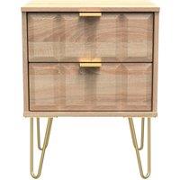 Ready Assembled 2 U Metro 2 Drawer Bedside Cabinet (Ready Assembled) in Light Oak | Size: Small
