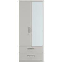 Ready Assembled 2 U Cornwall 2 Door 2 Drawer Mirror Wardrobe (Ready Assembled) in Light Grey