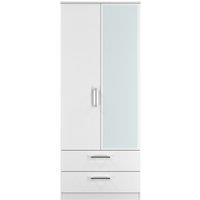 Ready Assembled 2 U Cornwall 2 Door 2 Drawer Mirror Wardrobe (Ready Assembled) in White