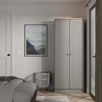 Ready Assembled 2 U Surrey Plain Double Wardrobe (Ready Assembled) in Grey | Size: Large