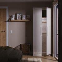 Ready Assembled 2 U Lyon Tall Plain Double Wardrobe (Ready Assembled) in Taupe | Size: Large