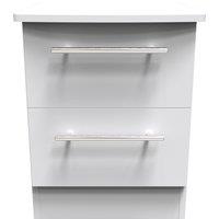 Ready Assembled 2 U Carlton 2 Drawer Bedside Cabinet (Ready Assembled) in Grey | Size: Small