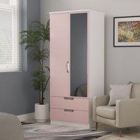 Ready Assembled 2 U Holborn 2 Door 2 Drawer Mirrored Robe (Ready Assembled) in Dusty Pink | Size: Large