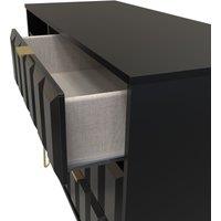 Ready Assembled 2 U Metro 3 Drawer TV Unit (Ready Assembled) in True Black | Size: Medium