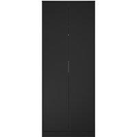 Ready Assembled 2 U Fuji 2 Door Wardrobe (Ready Assembled) in Black | Size: Large