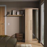 Ready Assembled 2 U Carlton 2 Door Mirrored Robe (Ready Assembled) in Light Oak | Size: Large