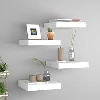 Berkfield Home Floating Wall Shelves 4 pcs White 23x23.5x3.8 cm MDF