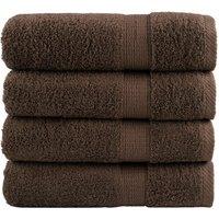 Berkfield Home Premium Hand Towels SOLUND 4pcs Brown 50x100cm 600gsm