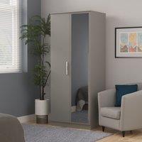 Ready Assembled 2 U Trent 2 Door Mirrored Robe (Ready Assembled) in Dark Grey | Size: Large