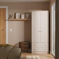 Ready Assembled 2 U Norton 2 Door 2 Drawer Wardrobe (Ready Assembled) in Taupe | Size: Large