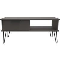 Ready Assembled 2 U Fuji 1 Drawer Coffee Table (Ready Assembled) in Dark Grey | Size: Medium