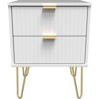 Ready Assembled 2 U Bexley 2 Drawer Bedside Cabinet (Ready Assembled) in White | Size: Small