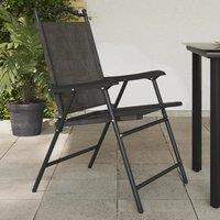 Berkfield Home Folding Garden Chairs 4 pcs Melange Grey Steel & Textilene
