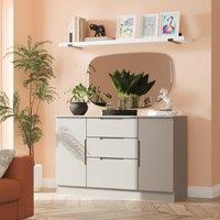 Ready Assembled 2 U Lucca 2 Door 3 Drawer Sideboard (Ready Assembled) in Dark Grey | Size: Large