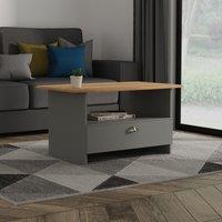 Ready Assembled 2 U Albert Bottom Drawer Coffee Table (Ready Assembled) in Dark Grey | Size: Medium