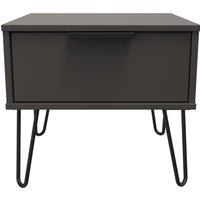 Ready Assembled 2 U Fuji 1 Drawer Side Table (Ready Assembled) in Dark Grey | Size: Small