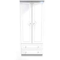 Ready Assembled 2 U Windsor Double 2 Drawer Wardrobe (Ready Assembled) in White