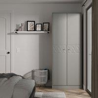 Ready Assembled 2 U Memphis 2 Door Robe (Ready Assembled) in Grey | Size: Large