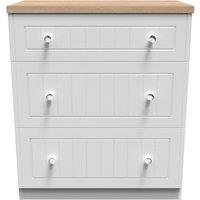 Ready Assembled 2 U Norton 3 Drawer Deep Chest (Ready Assembled) in White | Size: Medium