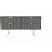 Ready Assembled 2 U Metro 4 Drawer Bed Box (Ready Assembled) in Grey | Size: Small