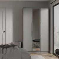 Ready Assembled 2 U Lucca Tall Triple Mirror Wardrobe (Ready Assembled) in Dark Grey | Size: Large