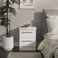 Ready Assembled 2 U Carlton 2 Drawer Bedside Cabinet (Ready Assembled) in White | Size: Small
