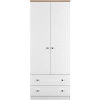Ready Assembled 2 U Norton 2 Door 2 Drawer Wardrobe (Ready Assembled) in White | Size: Large