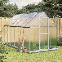 Berkfield Home Greenhouse with Base Frame Silver 334x169x202 cm Aluminium | Size: 334 x 169 x 202 cm