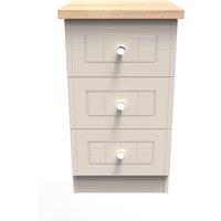 Ready Assembled 2 U Norton 3 Drawer Bedside Cabinet (Ready Assembled) in Taupe | Size: Small