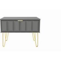 Ready Assembled 2 U Metro 1 Drawer Wide Side Table (Ready Assembled) in Grey | Size: Small