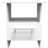 Ready Assembled 2 U Carlton Bottom Drawer Lamp Table (Ready Assembled) in White | Size: Small