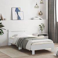 Bed Frame without Mattress with Headboard White 90x200 cm
