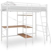 Berkfield Home Bunk Bed with Table Frame White Metal 90x200 cm