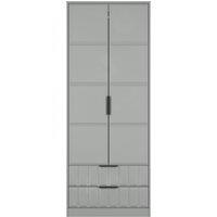 Ready Assembled 2 U Seattle 2 Door Robe 2 Drawer Robe (Ready Assembled) in Grey | Size: Large