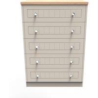 Ready Assembled 2 U Norton 5 Drawer Chest (Ready Assembled) in Taupe | Size: Large
