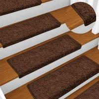 Berkfield Home Carpet Stair Treads 15 pcs 65x21x4 cm Brown | Size: Medium