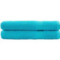 Berkfield Home Premium Towels SOLUND 2 pcs Turquoise 100x200 cm 600 gsm in Blue