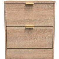 Ready Assembled 2 U Denver 2 Drawer Bedside (Ready Assembled) in Light Oak | Size: Small