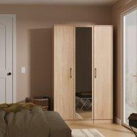 Ready Assembled 2 U Cornwall Triple Mirror Wardrobe (Ready Assembled) in Light Oak