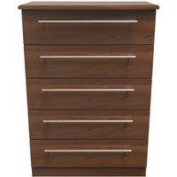 Ready Assembled 2 U Carlton 5 Drawer Chest (Ready Assembled) in Walnut | Size: Large