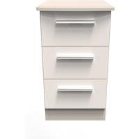 Ready Assembled 2 U Harrow 3 Drawer Bedside Cabinet (Ready Assembled) in Taupe | Size: Small