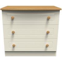 Ready Assembled 2 U Lancaster 3 Drawer Chest (Ready Assembled) in Cream