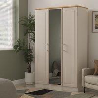 Ready Assembled 2 U Norfolk Triple Mirror Wardrobe (Ready Assembled) in Taupe | Size: Large