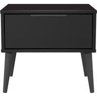 Ready Assembled 2 U Fuji 1 Drawer Bedside (Ready Assembled) in Black | Size: Small