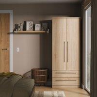 Ready Assembled 2 U Carlton 2 Door 2 Drawer Wardrobe (Ready Assembled) in Light Oak | Size: Large