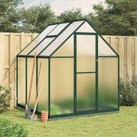 Berkfield Home Greenhouse with Base Frame Green 169x169x202 cm Aluminium | Size: 169 x 169 x 202 cm