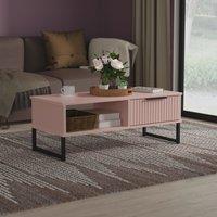 Ready Assembled 2 U Menai 1 Drawer Coffee Table (Ready Assembled) in Dusty Pink | Size: Medium